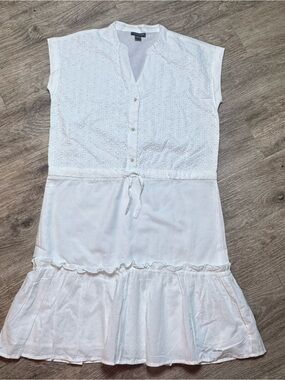 U.S. Polo Assn. White Eyelet Tiered Summer Dress for Girls
